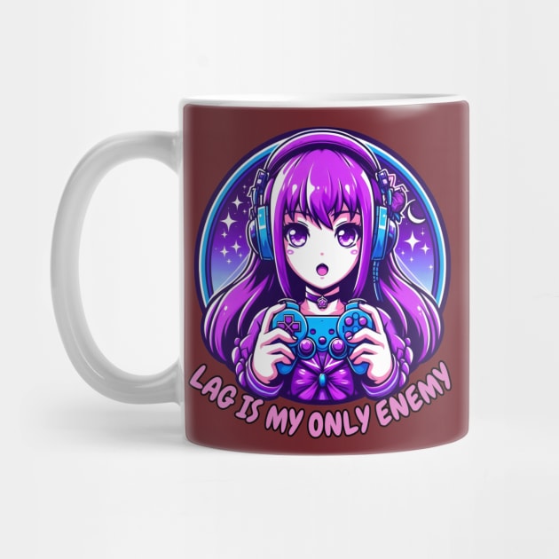 Gamer purple Anime girl by Japanese Fever